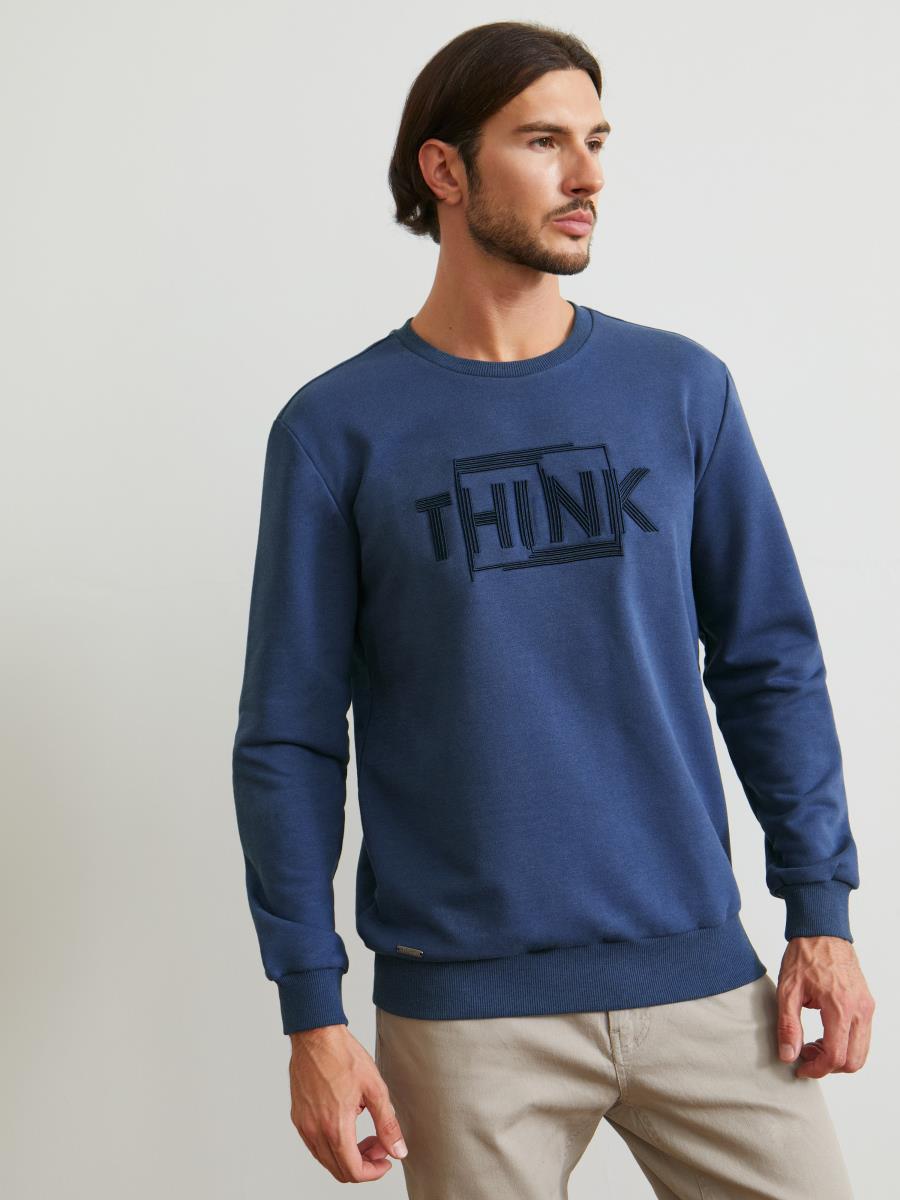 Джемпер муж BeGood AW23MJ250 синий меланж - 0