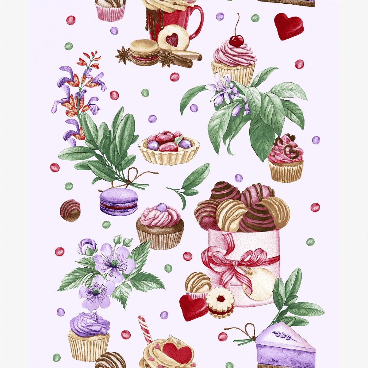 Полотно вафельное 50 см наб рис.62151-1 Сладости - 2