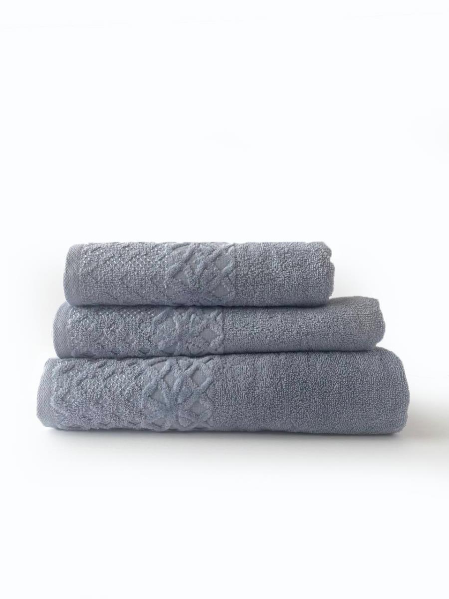 Полотенце махровое Gala бордюр велюр Ингрид светло-серый - 3