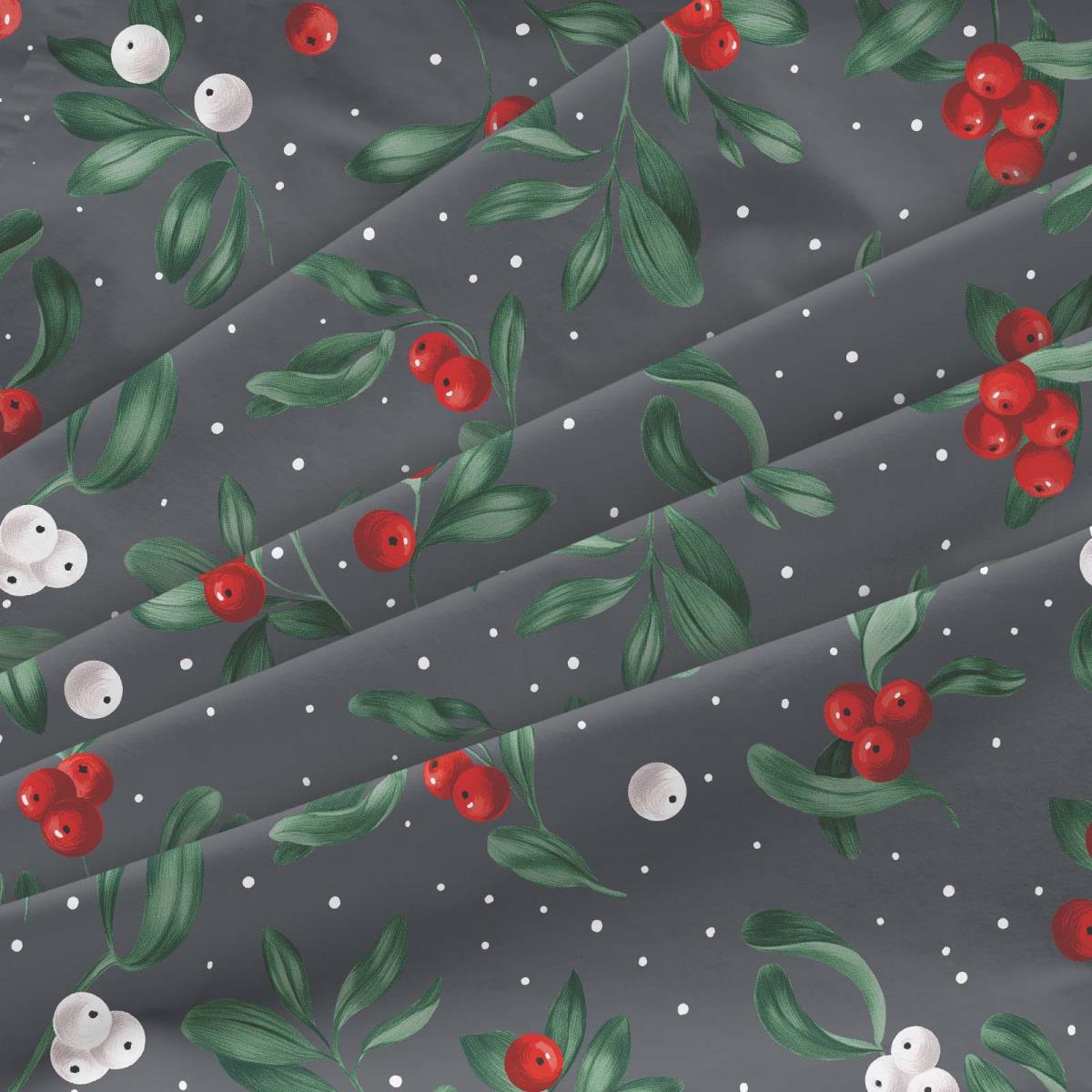 Перкаль 220 см наб рис.50392-2 Омела графит (комп 989690) - 2