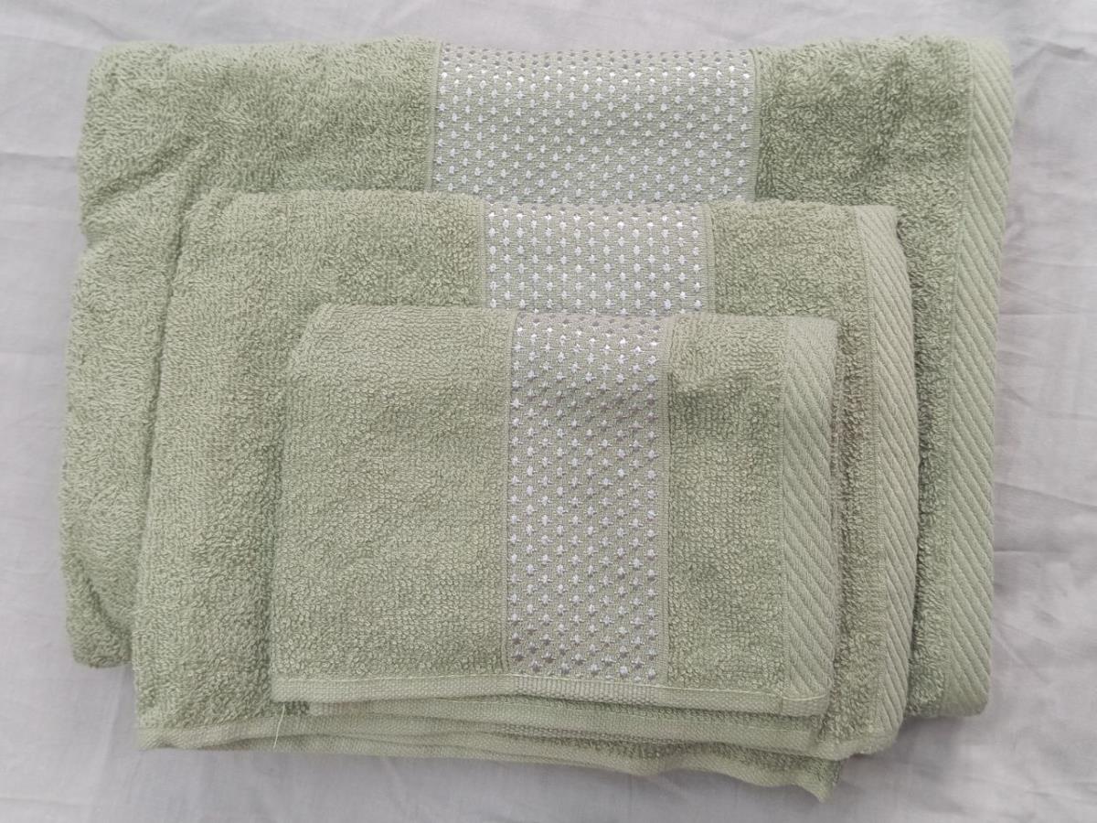 Комплект махровых полотенец Ромео полынь СНС - 0