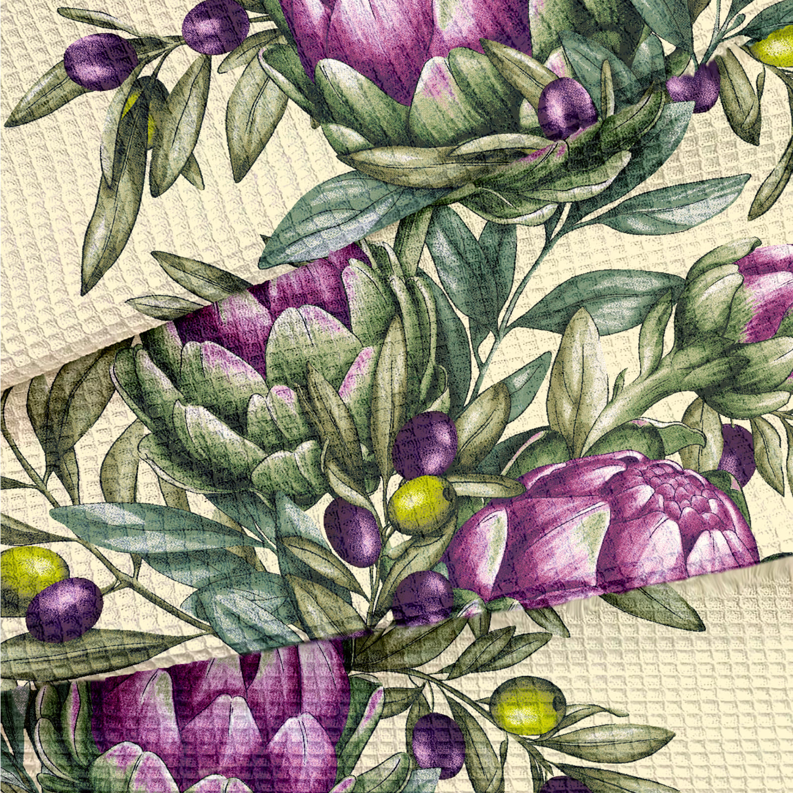 Полотно вафельное 50 см наб рис.29501-1 Артишок - 1