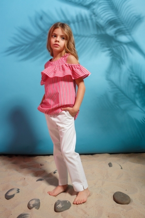 Брюки д/дев Juno SS19-JCH-388 белый - 0