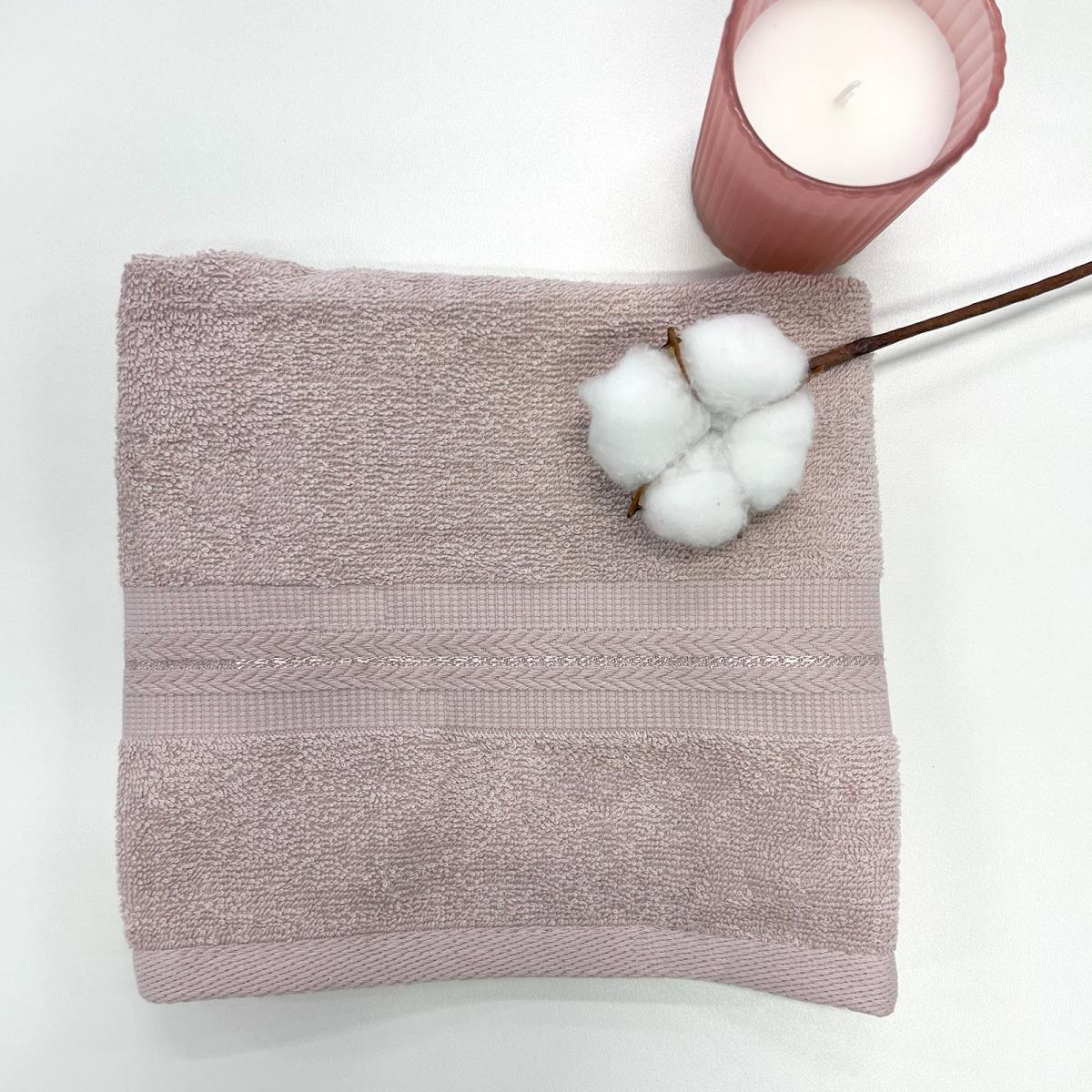 Полотенце махровое Fine Line бордюр Колосок пыльная роза - 0