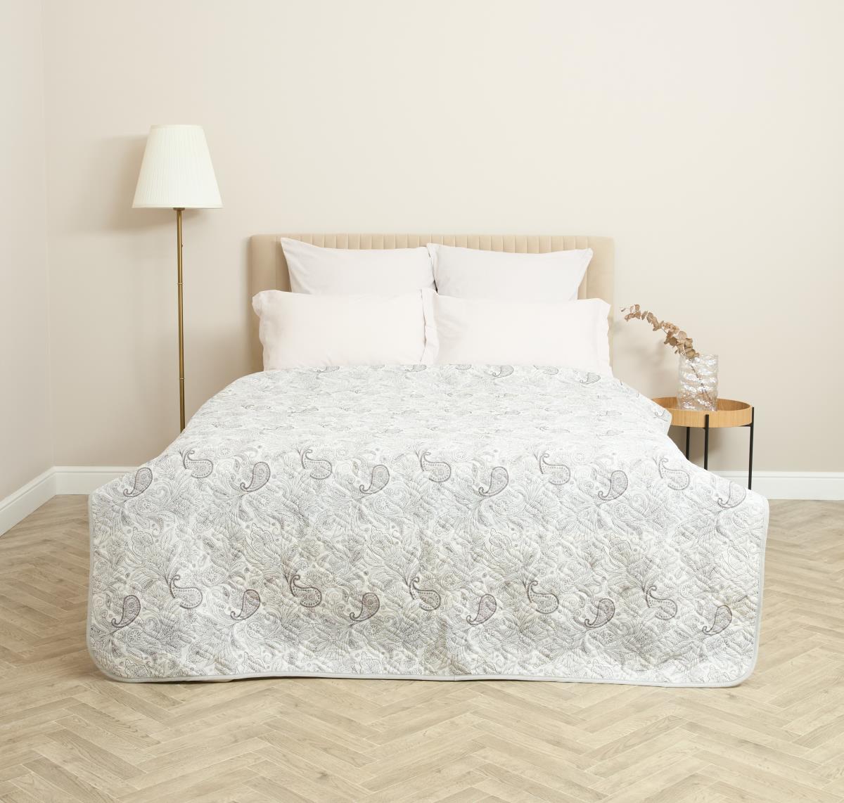 Покрывало однотонное Комфорт Серые вензеля - 0
