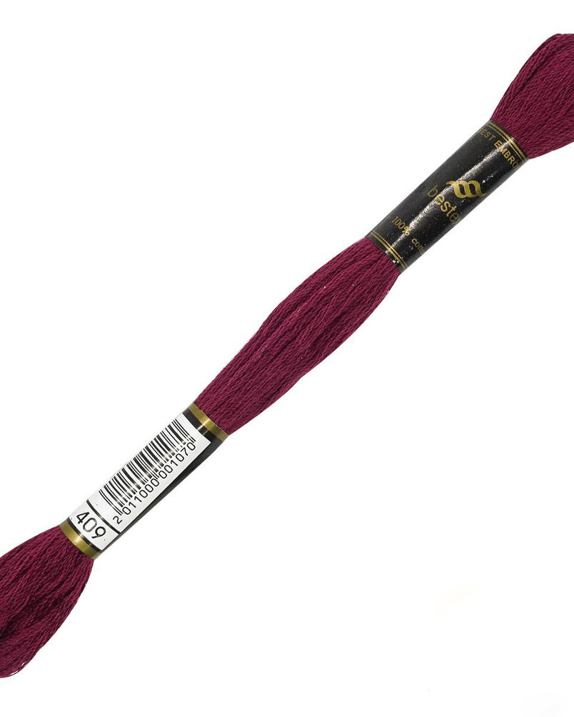Набор ниток мулине 24шт цвет 0408 Бордовый - 1