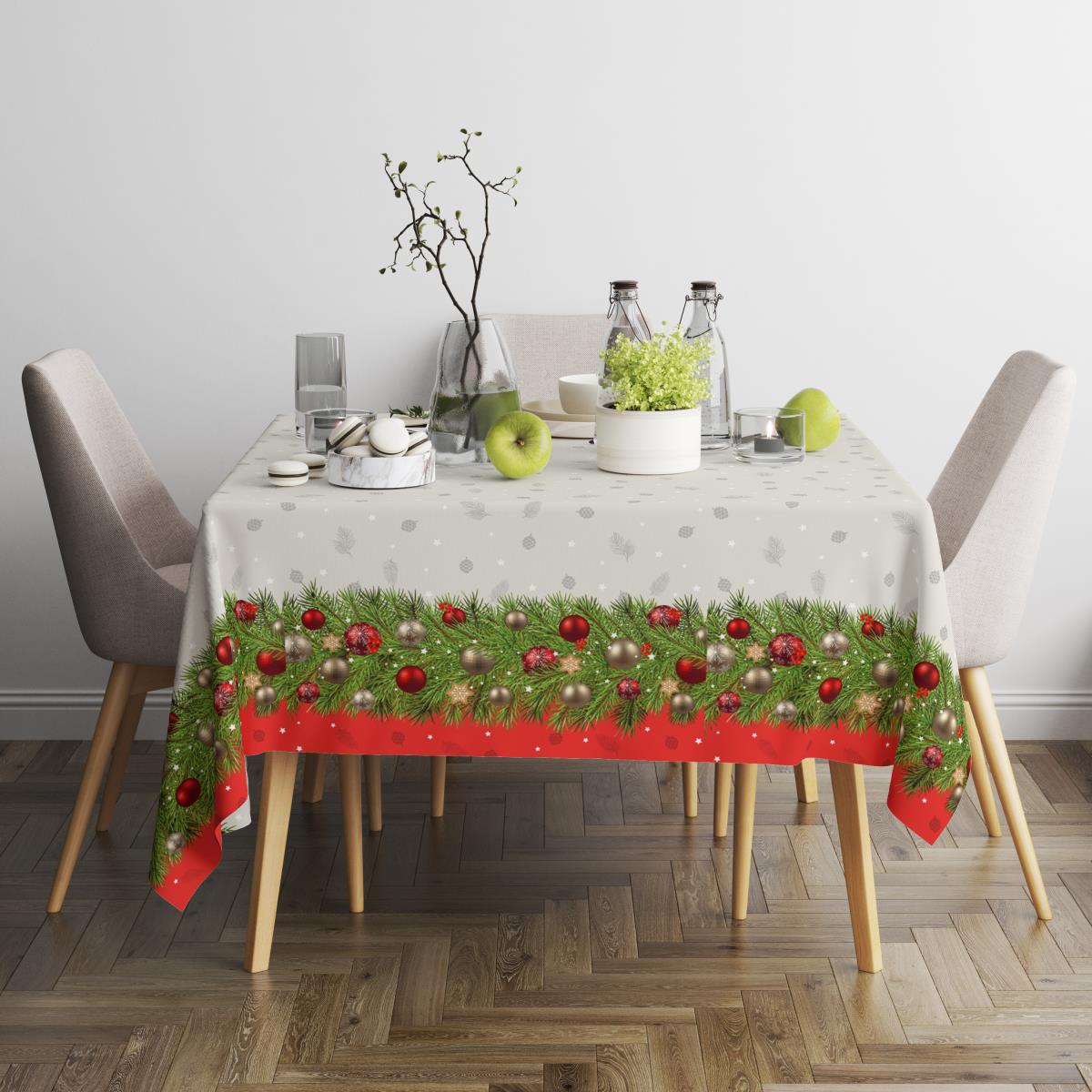 Рогожка 150 см наб рис.62165-2 Новогодняя гирлянда - 1