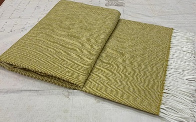 Плед смесовой Vse DOMA бел-горчица рап.2 Милан - 0