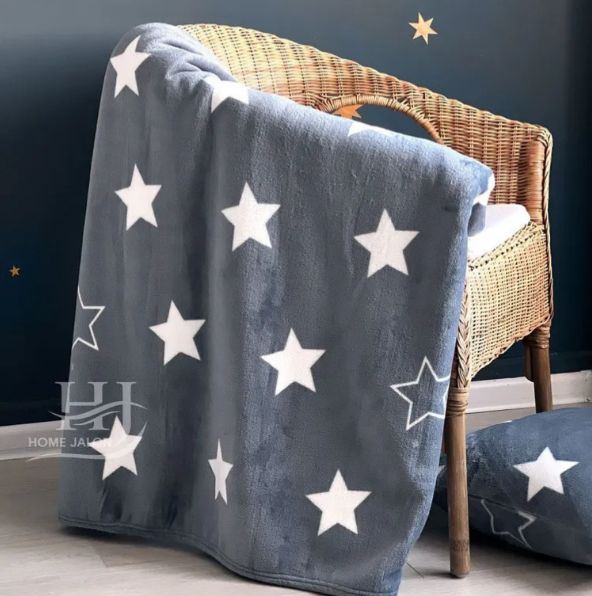 Плед велсофт ST-04 Звезды Home Jalon серый - 0