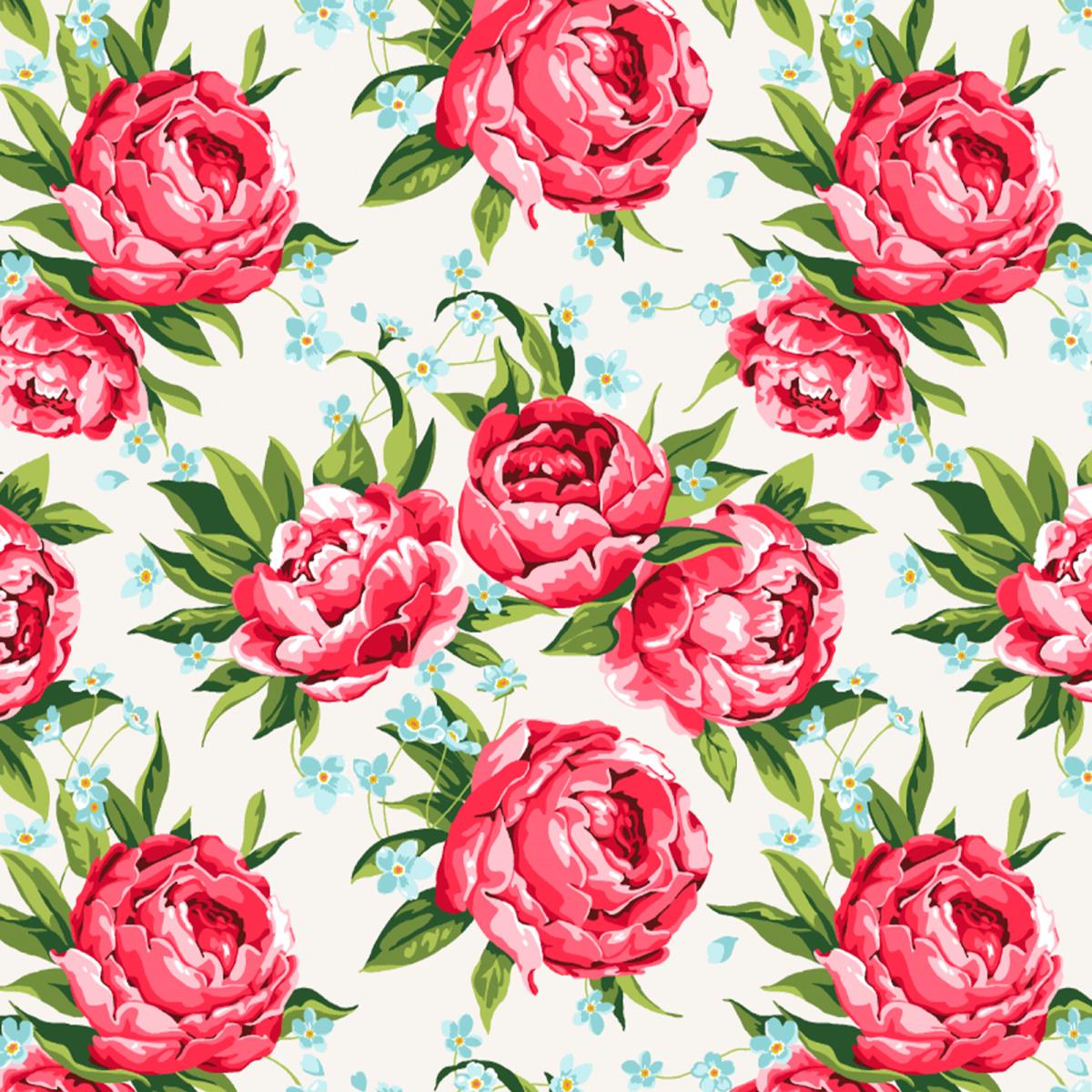 Фланель 150 см наб рис.64080-2 Пионы - 0