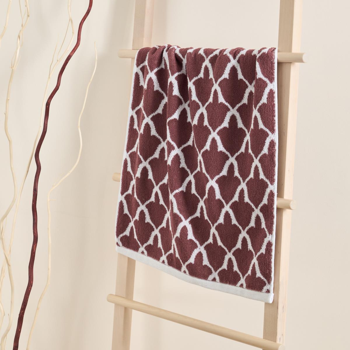 Полотенце махровое Fine Line Орнамент , коричневый, пестроткань - 0