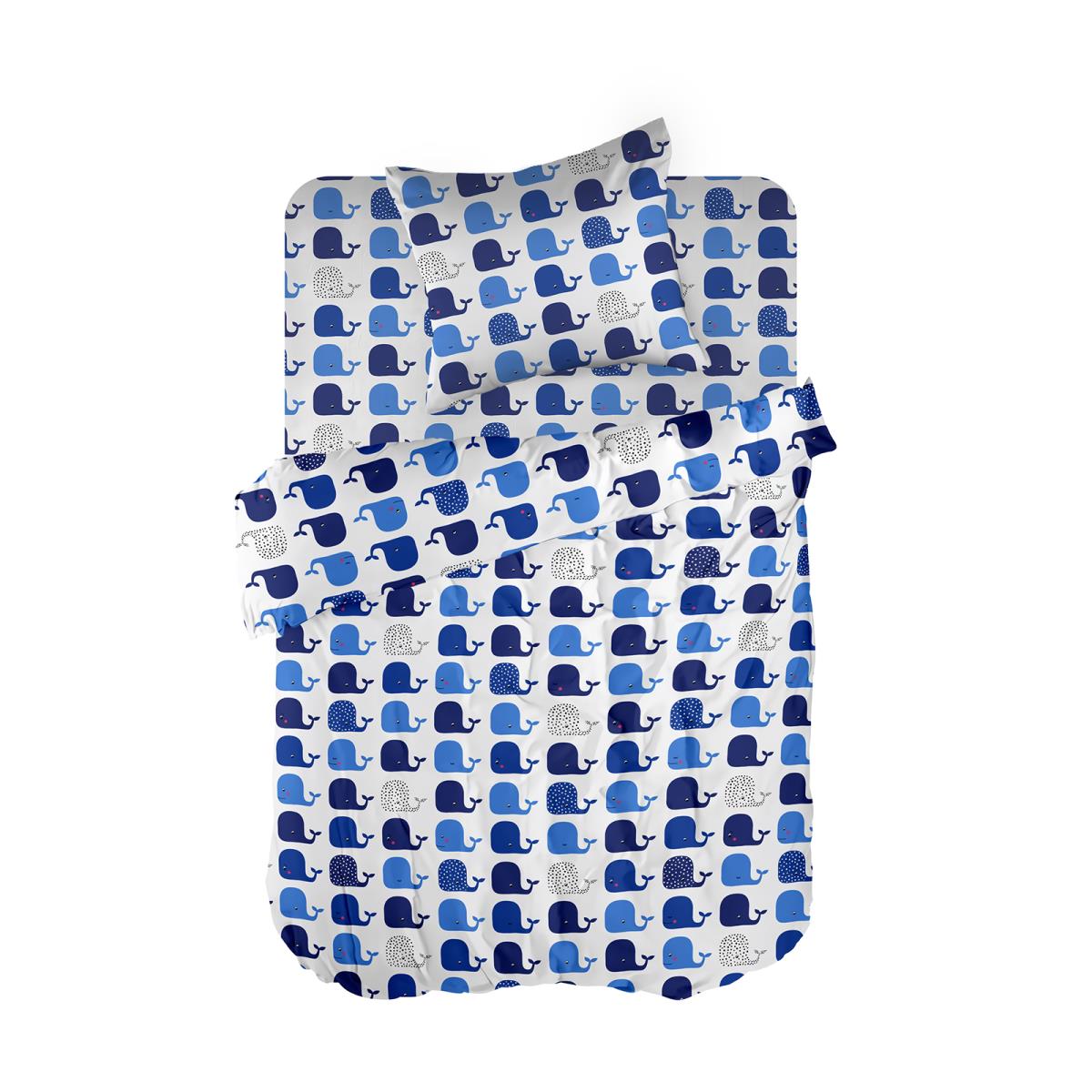 КПБ перкаль WENGE Baby рис.60140-1 Baby whale - 0