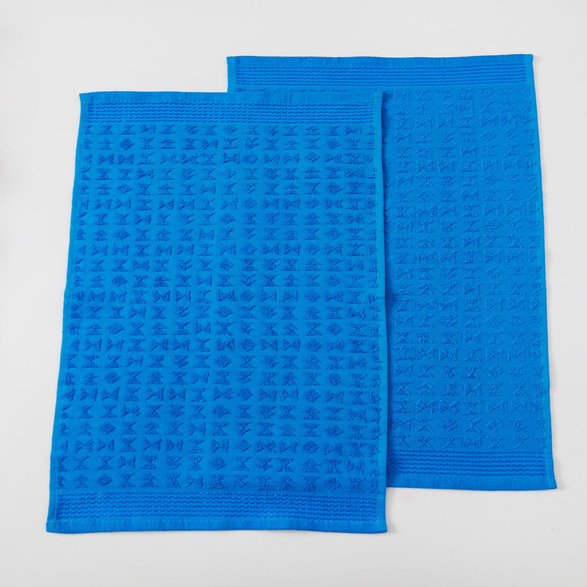 Комплект махровых полотенец Fine Line Звезды синий на хангере - 1