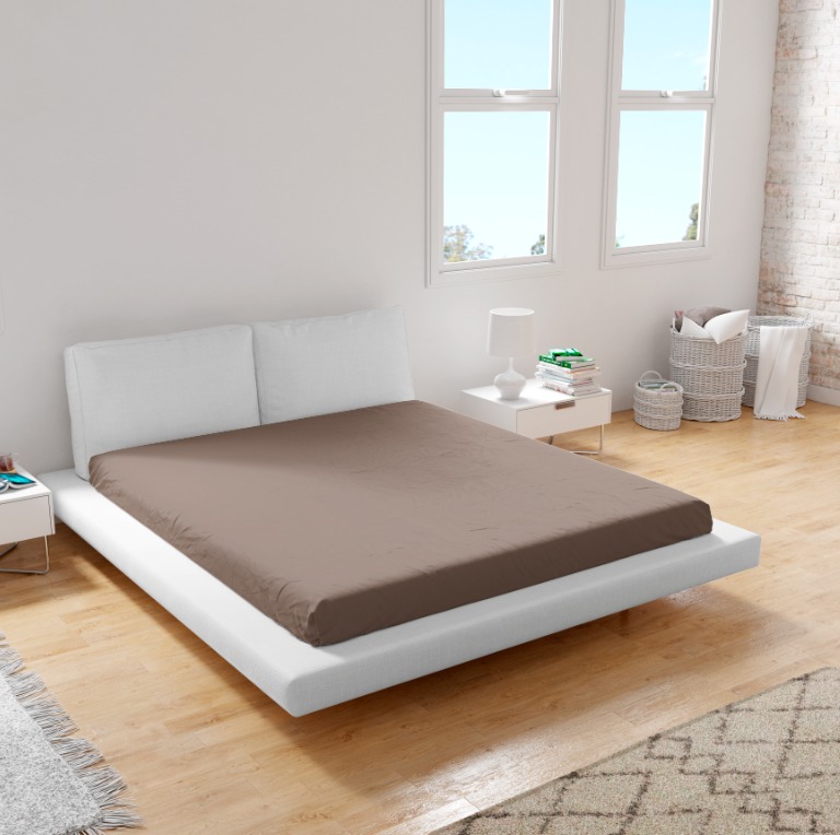 Простыня трикотажная на резинке Fine Line мокко - 2