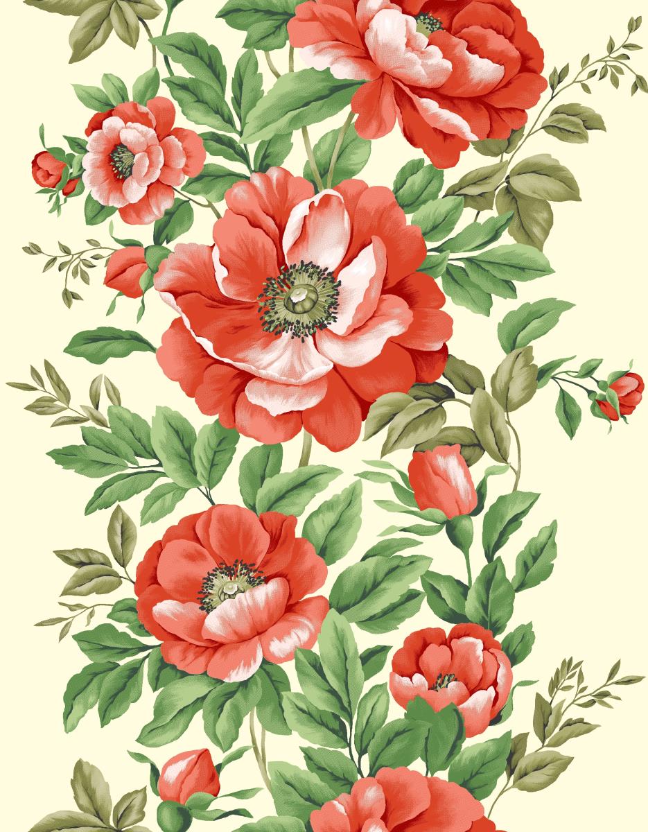 Полотно вафельное 50 см наб рис.29322-2 Королевский пион - 1