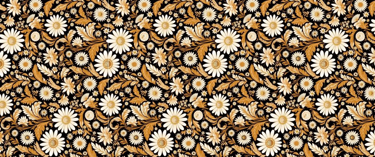 Полотно вафельное 150 см наб рис.29337-1 Ромашки - 0