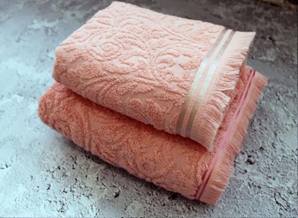 Полотенце махровое СТЕФАНИ/STEFANY, персиковый - 0