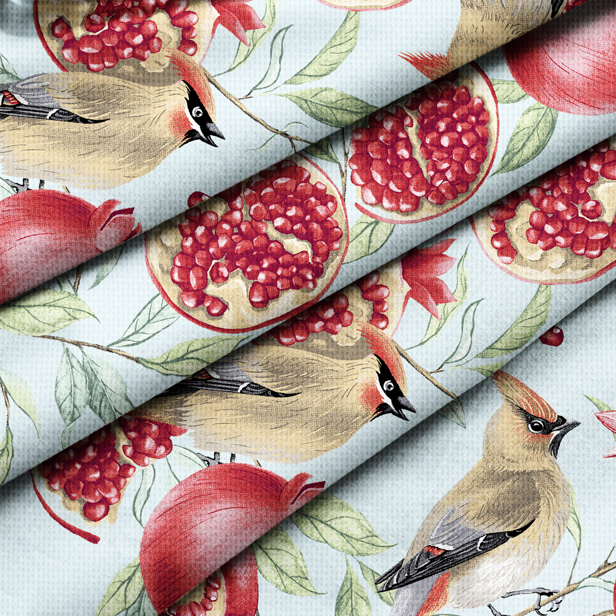 Скатерть рогожка Fine Line рис.62019-2 Гранаты на синем - 1