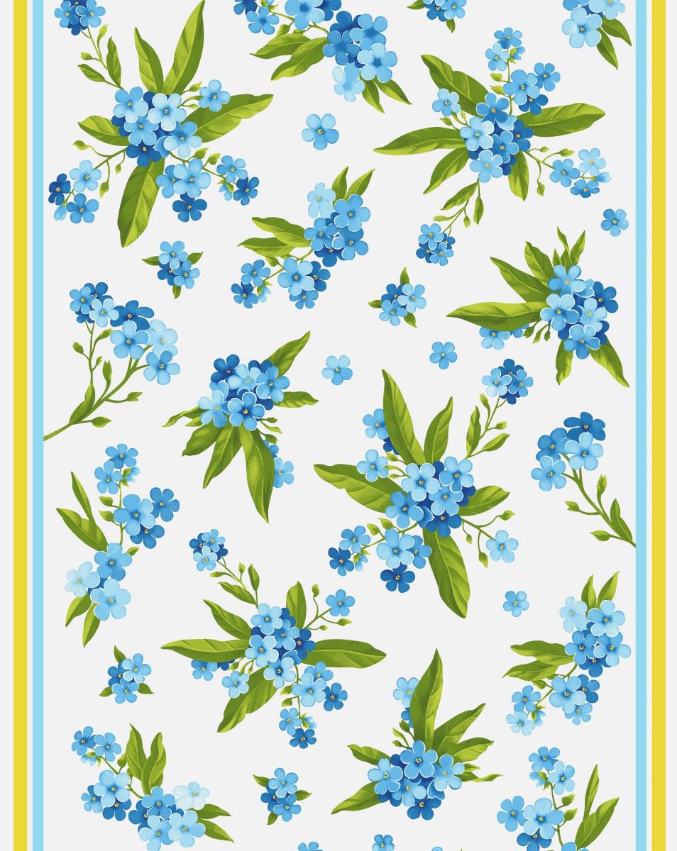 Полотно вафельное 50 см наб рис.29311-1 Незабудки - 1