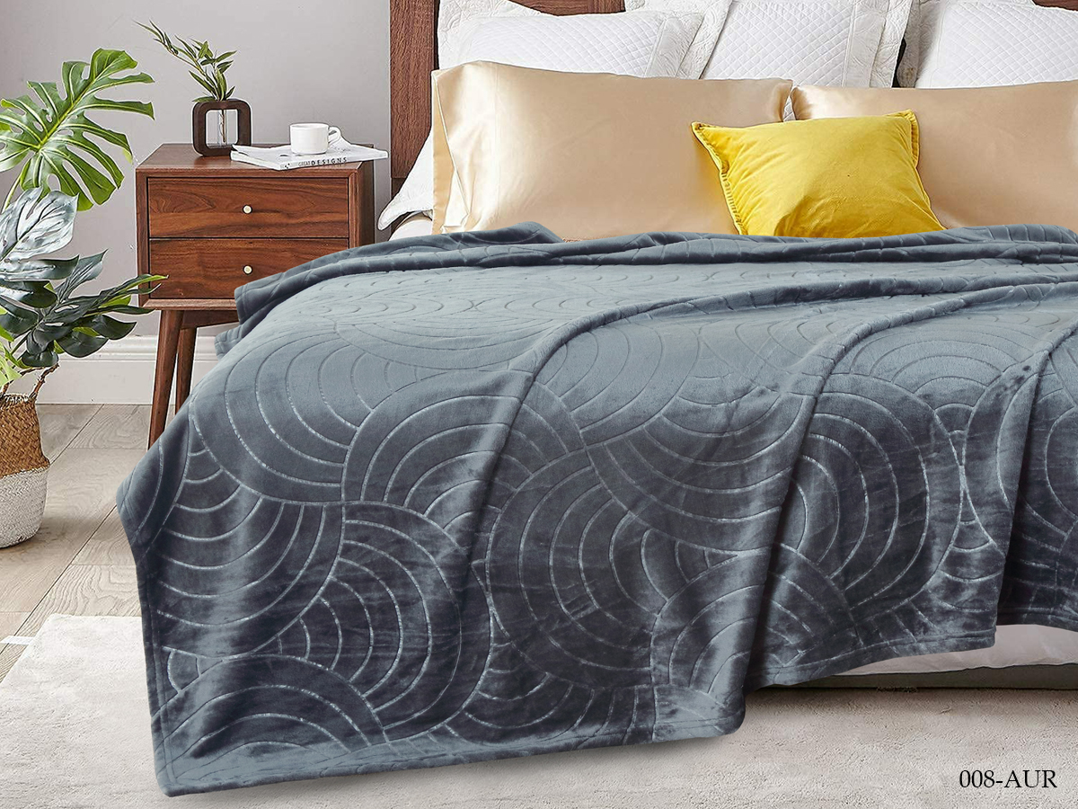 Плед велсофт Fine Line AURA 008-AUR- стальной - 0