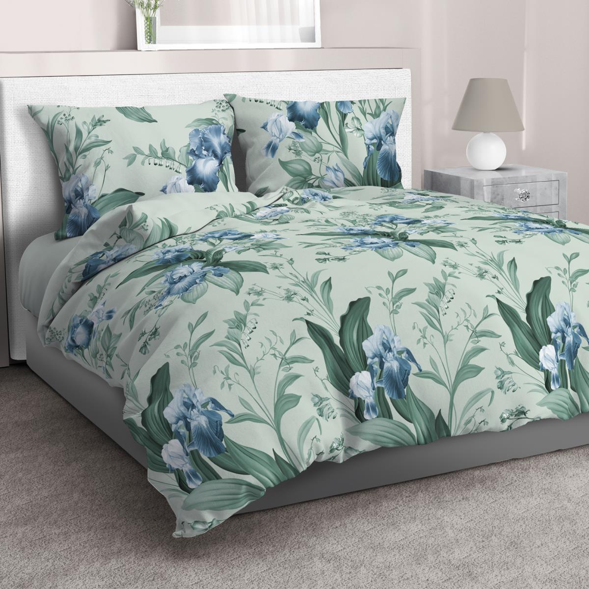 Бязь Премиум 220 см наб рис.50398-2 Ирис мятный - 0