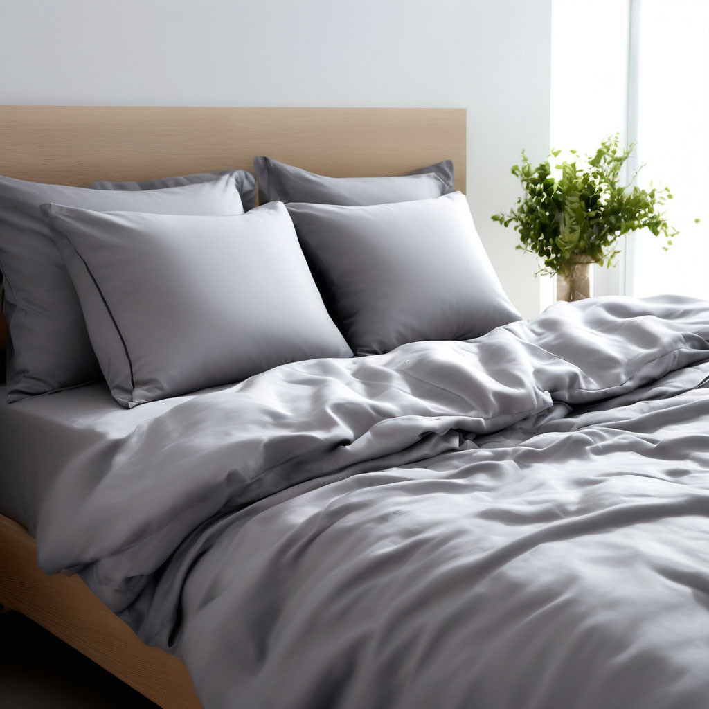 КПБ сатин светло-серый - 0