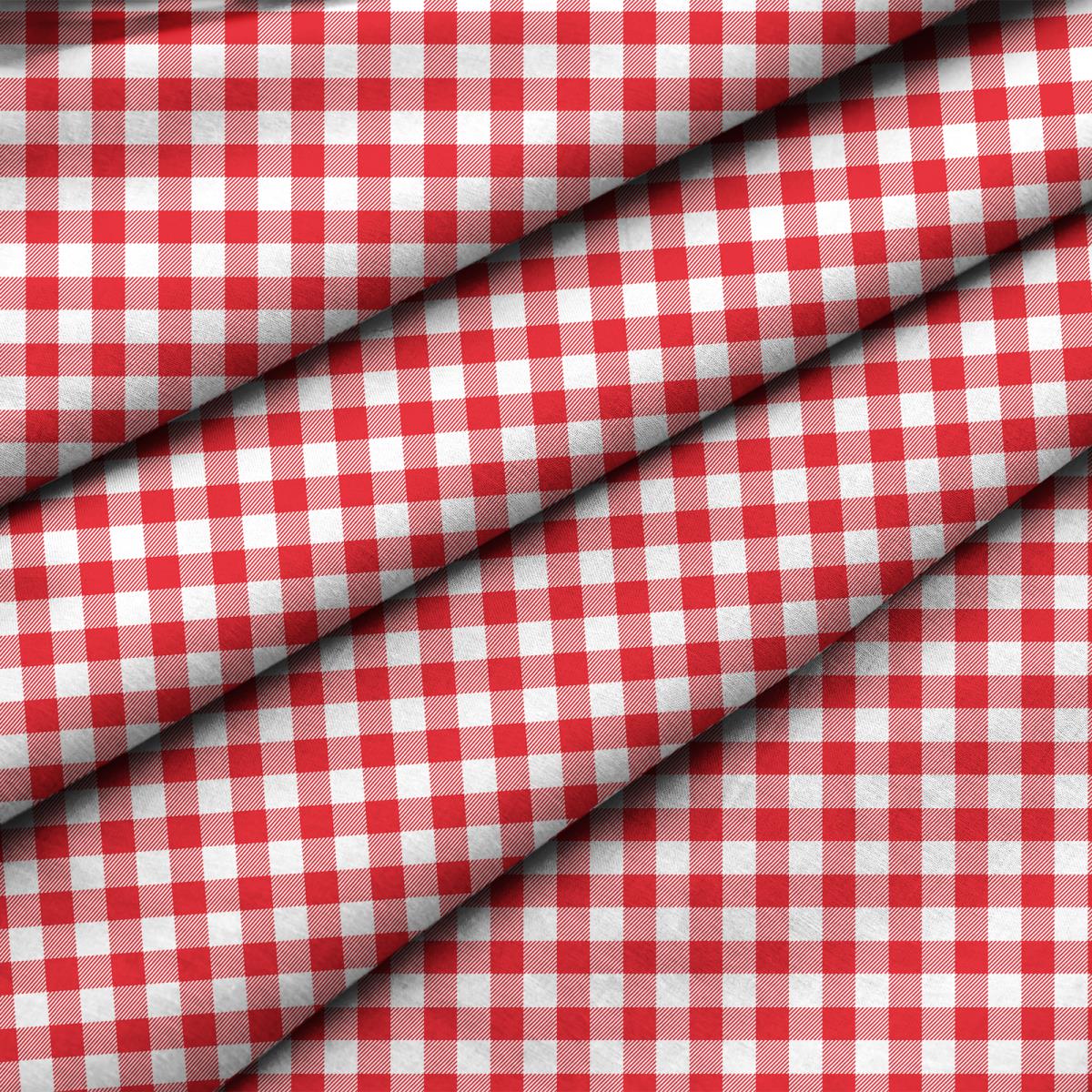 Скатерть рогожка Fine Line рис.62065-2 Красно белая клетка - 2