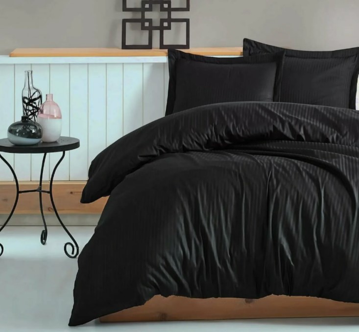 КПБ Страйп-сатин LUNARE черный - 0