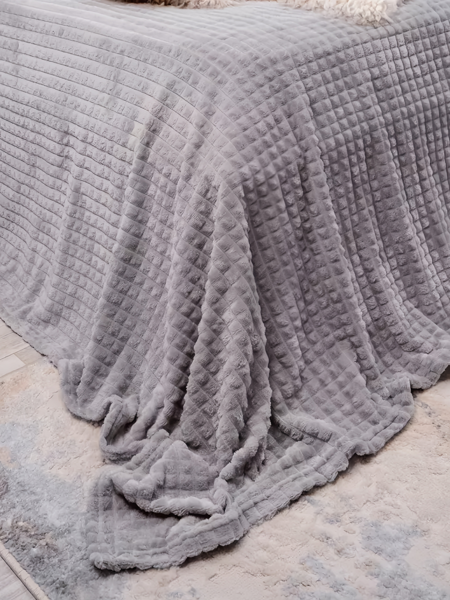 Плед велсофт Евро Светло-серый - 1