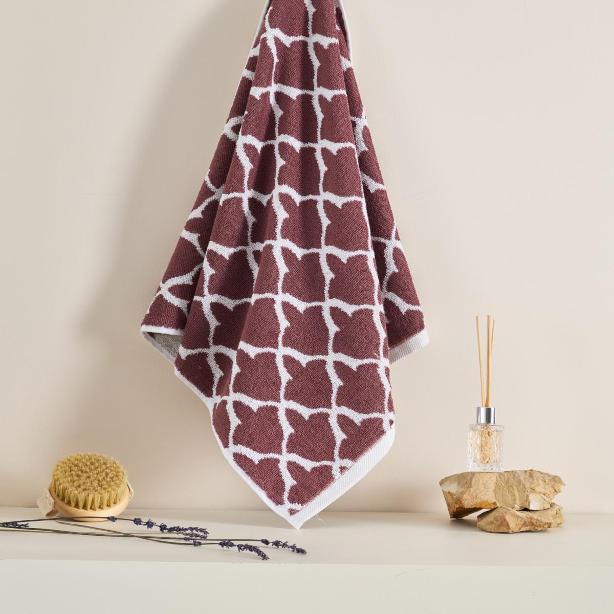 Полотенце махровое Fine Line Орнамент , коричневый, пестроткань - 1