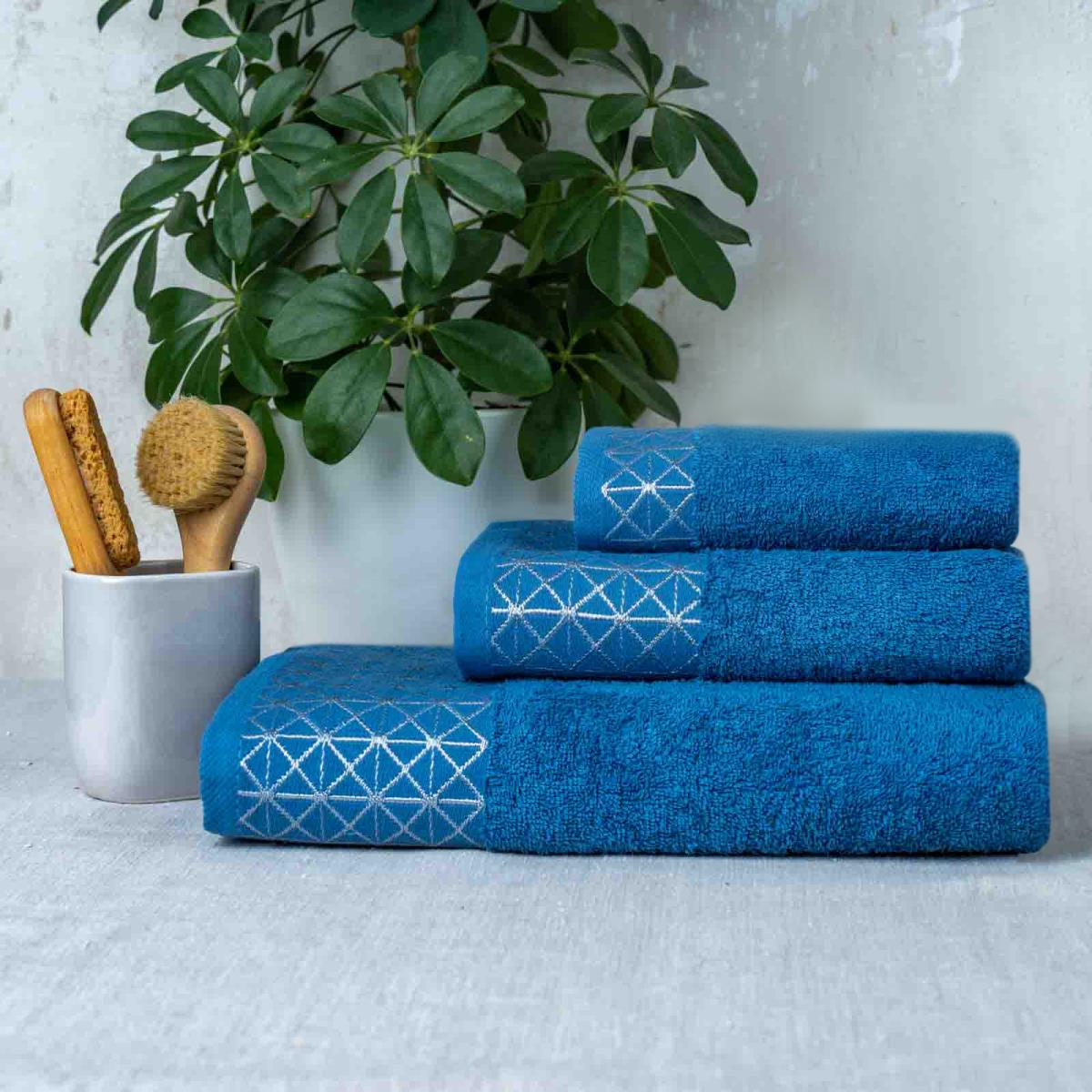 Полотенце махровое Fine Line бордюр Эстет джинс - 0