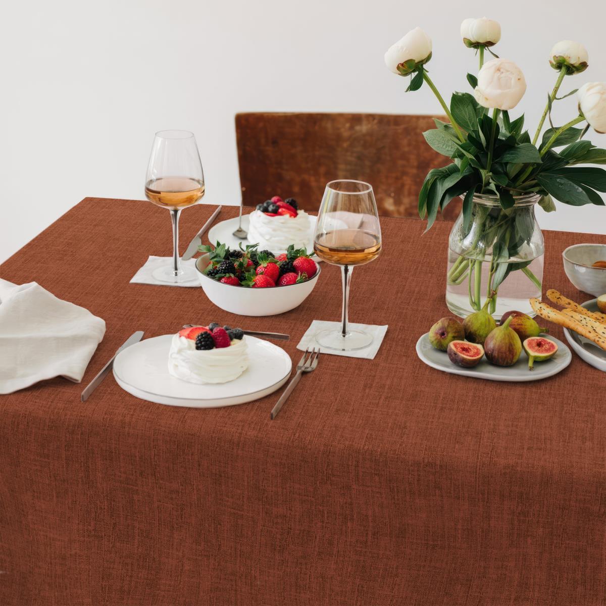 Скатерть рогожка Vse DOMA рис.60008-20 Терракот - 0