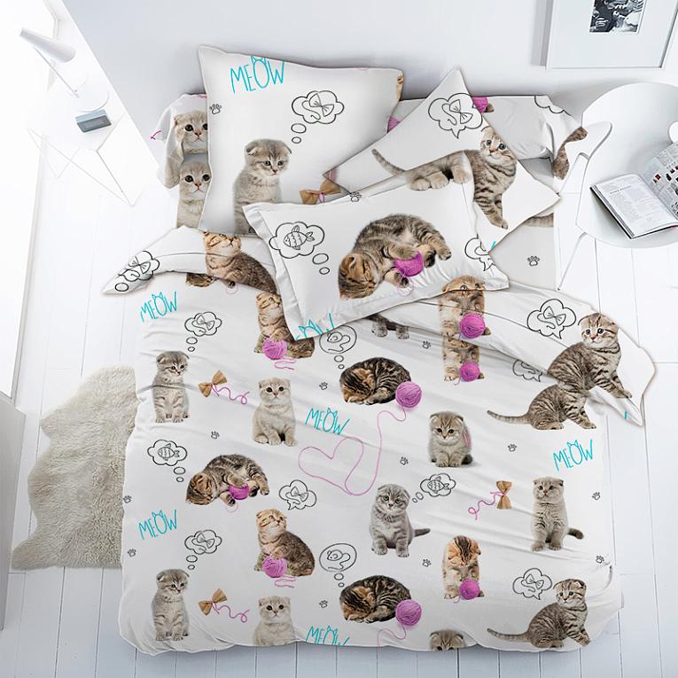 КПБ детский перкаль (нав.40*60) Пушистики БДА - 0