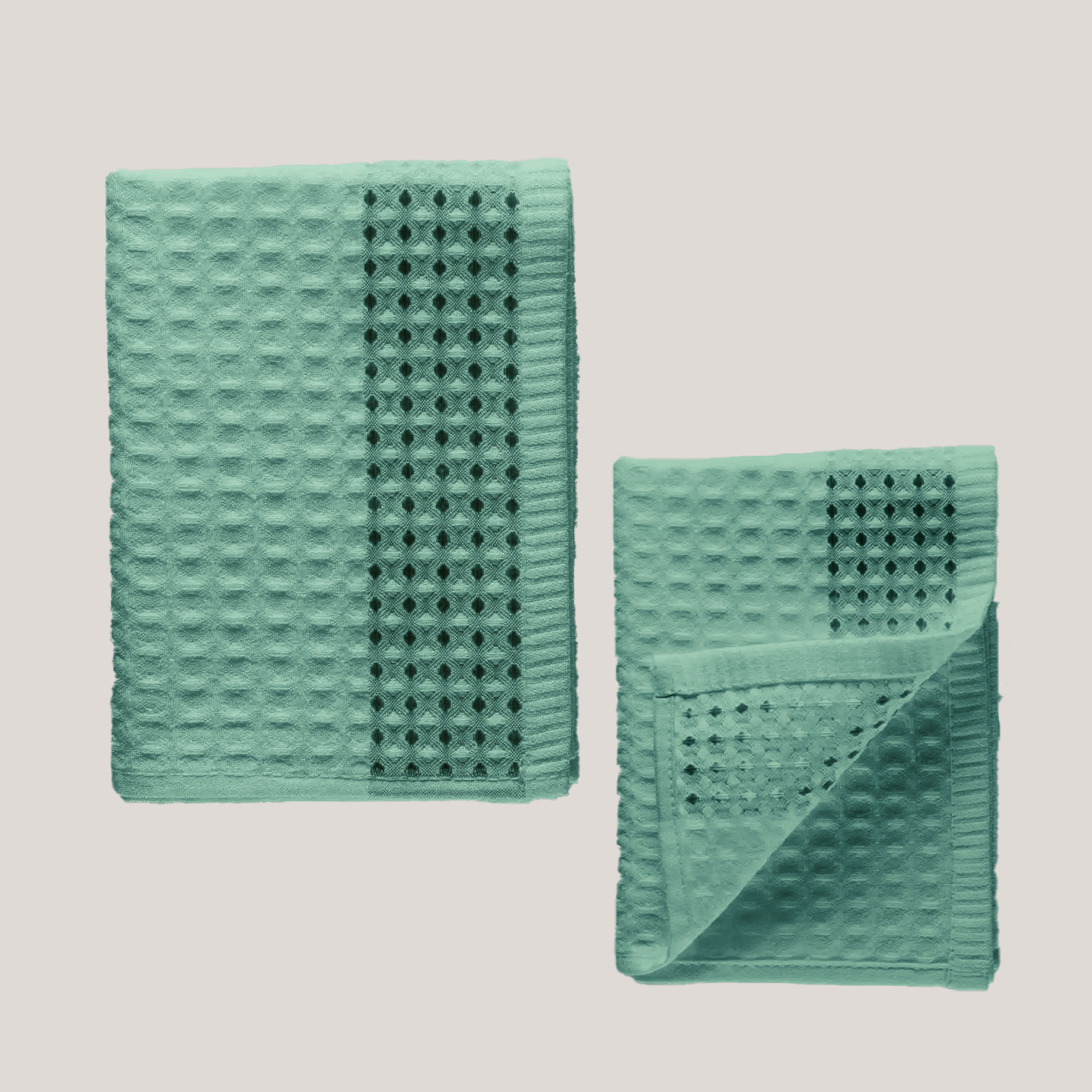 Полотенце вафельное Fine Line, коллекция Amelia, бирюзовый - 0