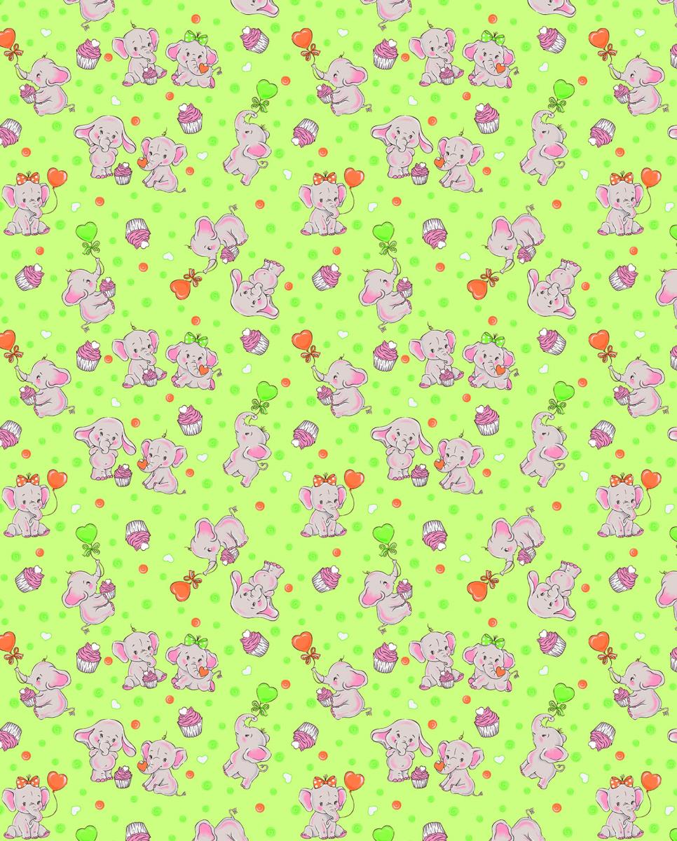 Фланель 90 см наб грунт рис.5568-5 Слоники - 0