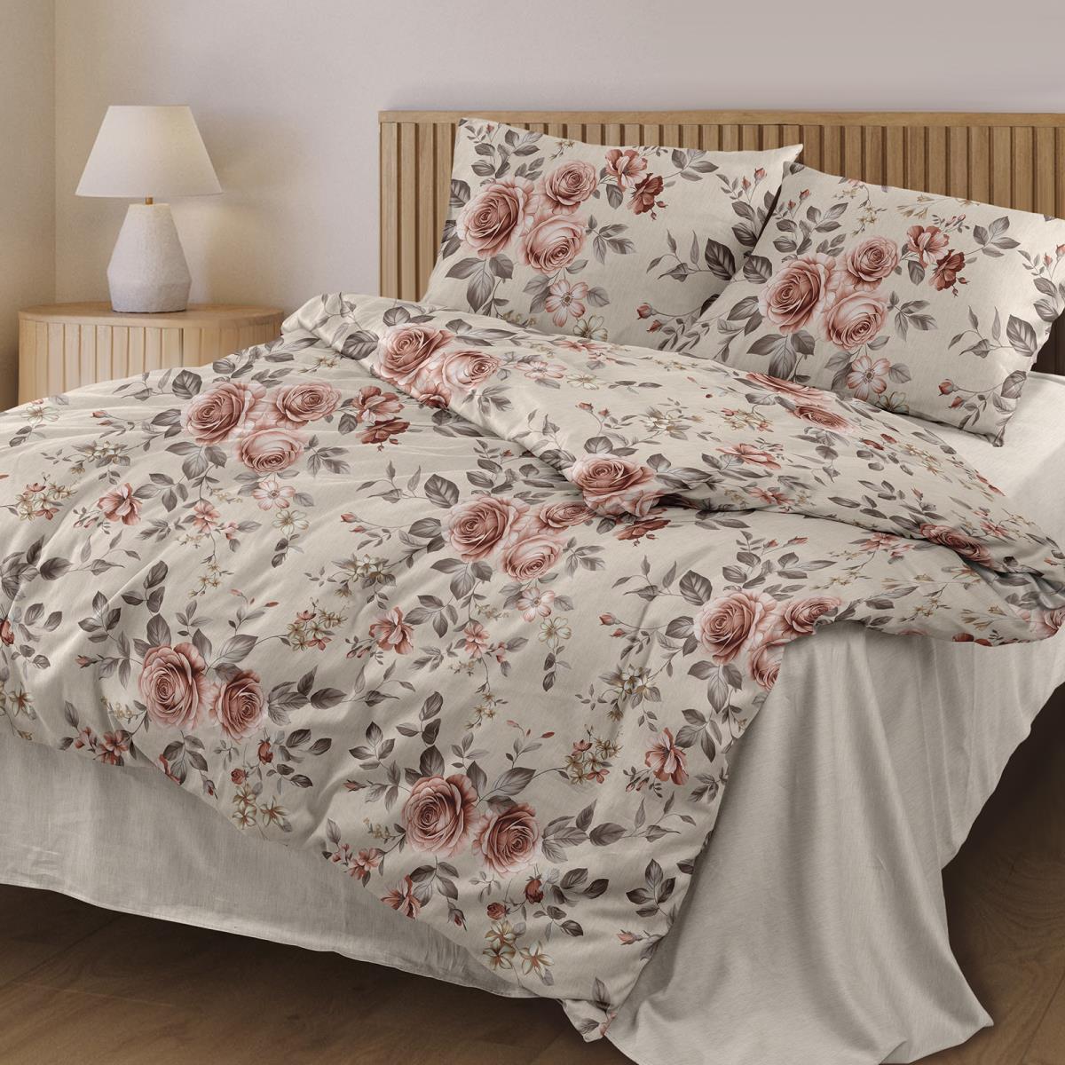 КПБ бязь Любимый дом рис.60299-1/60344-1 Чайная роза н/у - 0