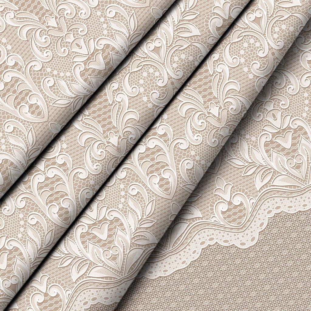 Перкаль 220 см наб рис.72086-2 Кружевная вуаль - 3