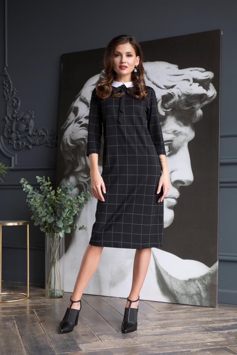Платье жен BeGood AW19WJ102 Urban Chic черный/клетка - 0
