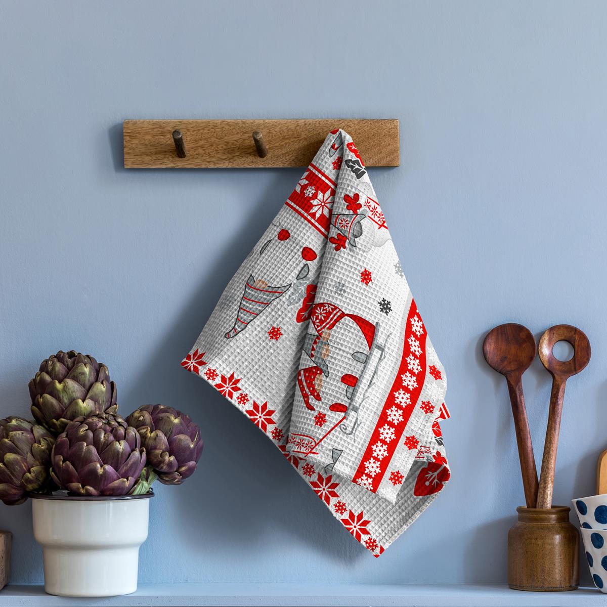 Полотно вафельное 50 см наб рис.29058-1 Гномы - 1