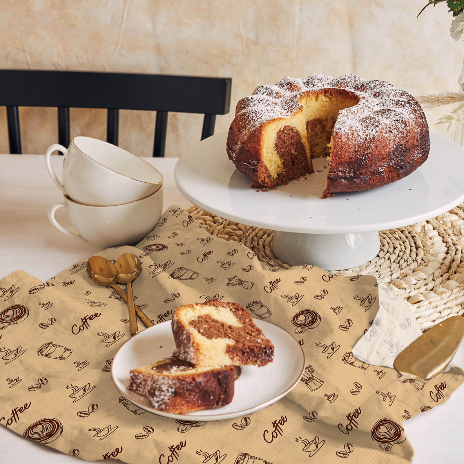 Полотно вафельное 50 см наб рис.29499-1 Кофе-брейк - 3