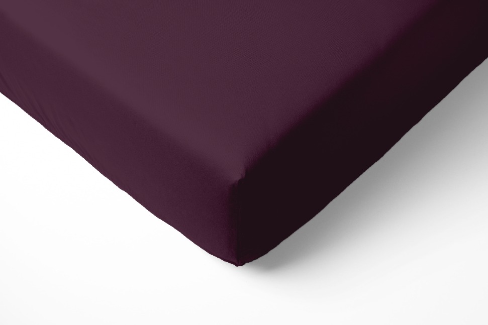 Простыня трикотажная на резинке Fine Line баклажан - 0