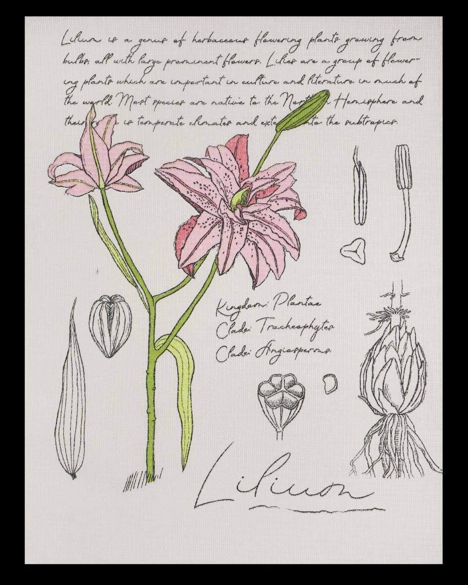 Полотенце вафельное 45*60 Ботанический скетч на хангере АВР - 0