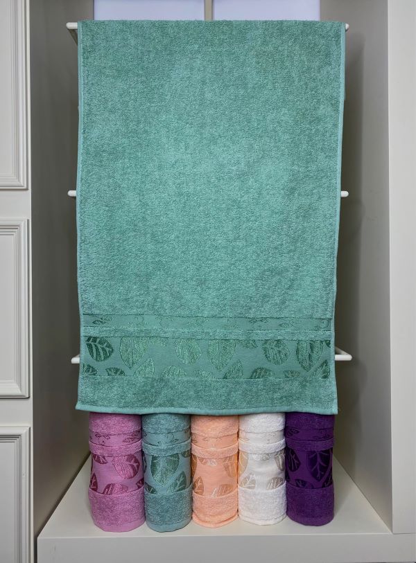 Полотенце махровое LEAF (TR) кремовый АМБ - 0