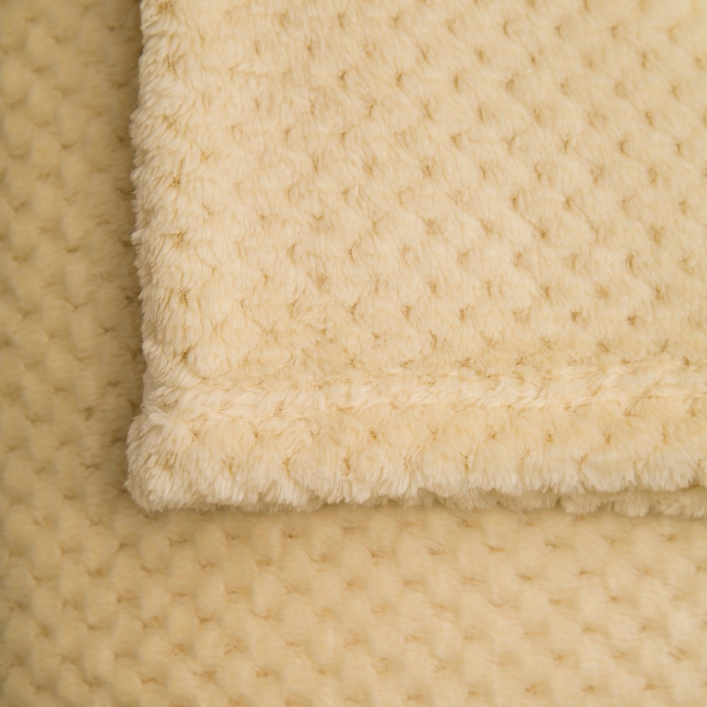 Плед-покрывало МИКРО ВЕЛЮР/MICRO VELUR Жаккард молочный - 1