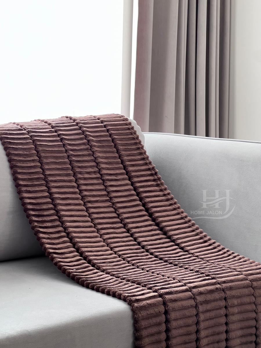 Плед велсофт ST-158 Волна Home Jalon коричневый - 0