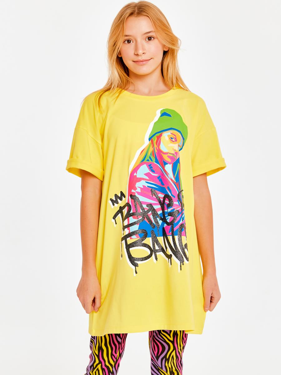 Туника (платье) д/дев SS21GJ810A Galaxy spill желтый - 1