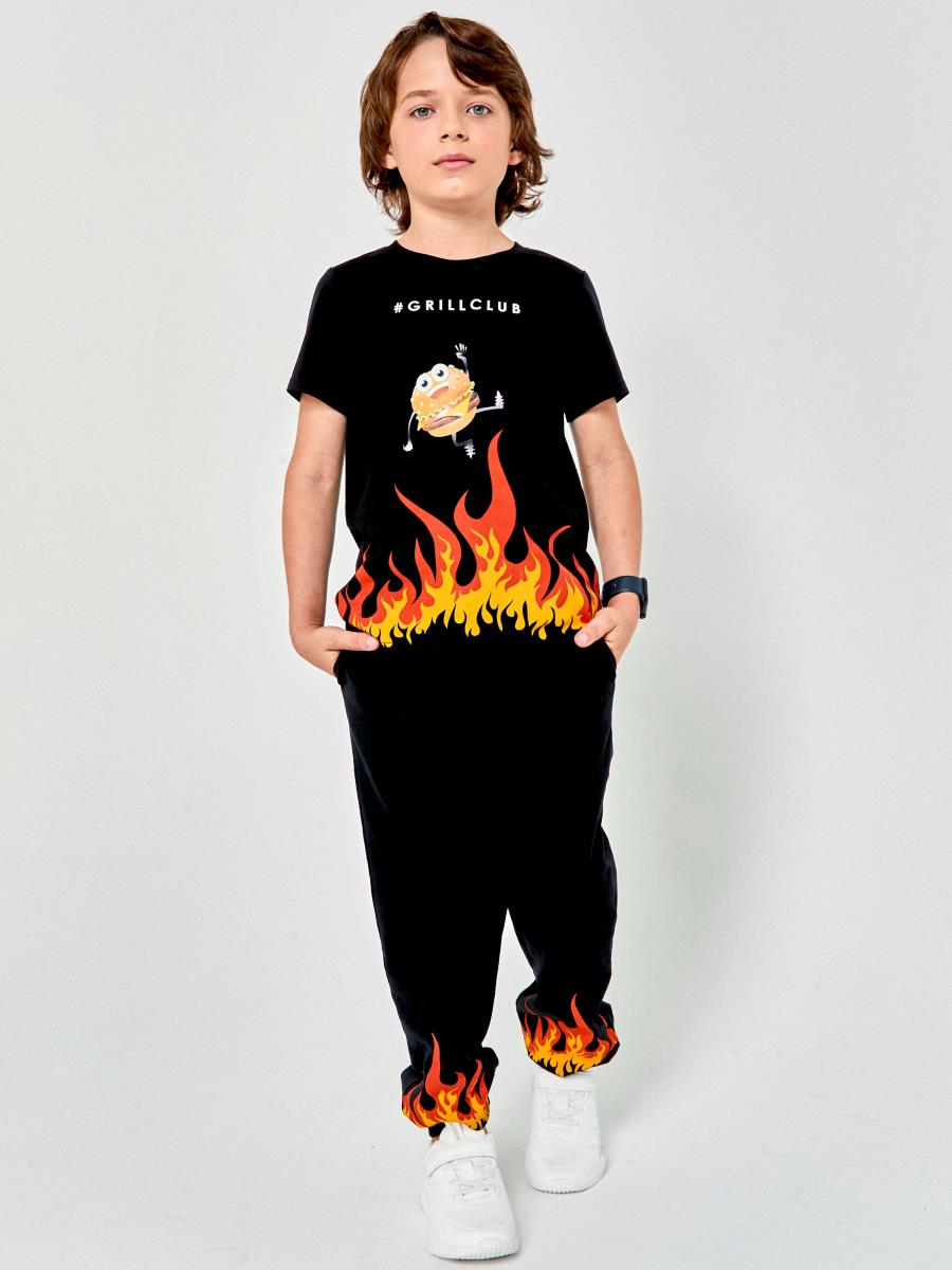 Брюки д/мал Juno SS23BJ620 Eat Repeat черный - 3