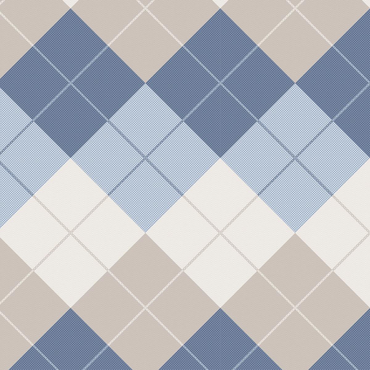 Перкаль 220 см наб рис.50181-1 Клетка Паддингтон голубая (комп 924770) - 1
