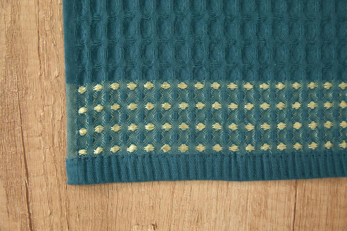 Полотенце вафельное Gala звезды темно-зеленый - 3