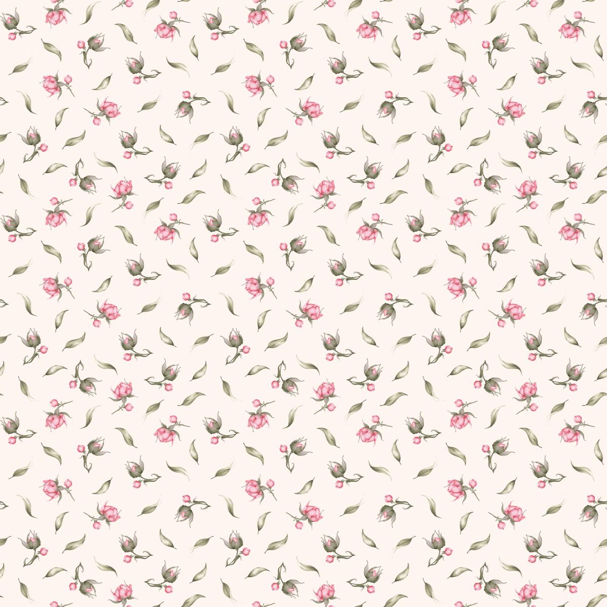 Бязь Комфорт 220 см наб рис.50397-1 Розовый сад мелкий - 0